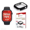Vetro temperato full body PanzerGlass Displex 10H per Apple Watch 41 mm (Series 9/8/7), IP68, snap-on, nero opaco