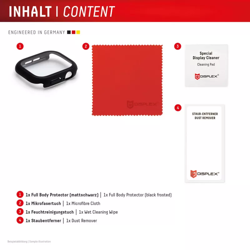 Displex 02133 Full Body custodia per Apple Watch Series 11/10 (42 mm), nera