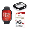 Vetro temperato Displex 10H per Apple Watch 9/8/7 (45 mm), custodia full body, IP68, snap-on, nero opaco