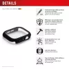 Vetro temperato Displex 10H per Apple Watch 9/8/7 (45 mm), custodia full body, IP68, snap-on, nero opaco