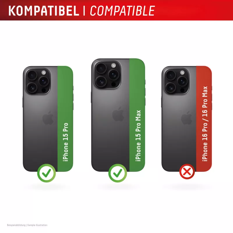 Vetro premium fotocamera Displex, iPhone 15 Pro/15 Pro Max, 10H, anelli singoli, DLC, trasparente, montaggio rapido