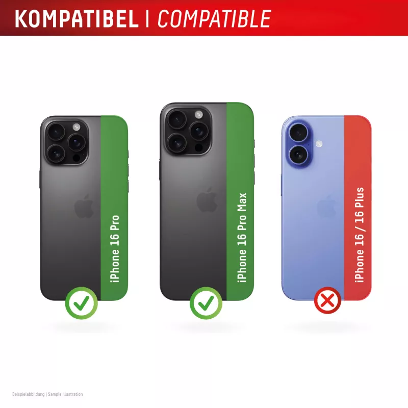 Vetro premium per lenti fotocamera Displex, iPhone 16 Pro/16 Pro Max, 10H, anelli singoli, DLC, trasparente, montaggio rapido