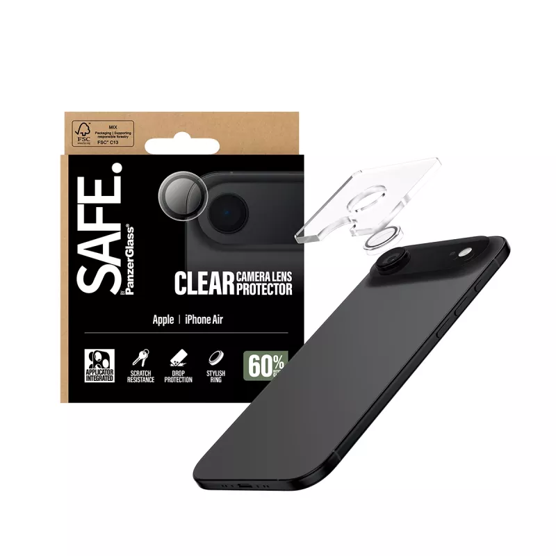 Protezione lenti fotocamera PanzerGlass SAFE. by iPhone 17 Air antigraffio antishock trasparente