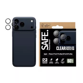 PanzerGlass SAFE. by ® Protezione obiettivo fotocamera trasparente iPhone 17 Pro | iPhone 17 Pro Max | iPhone 16 Pro | 16 Pro Max