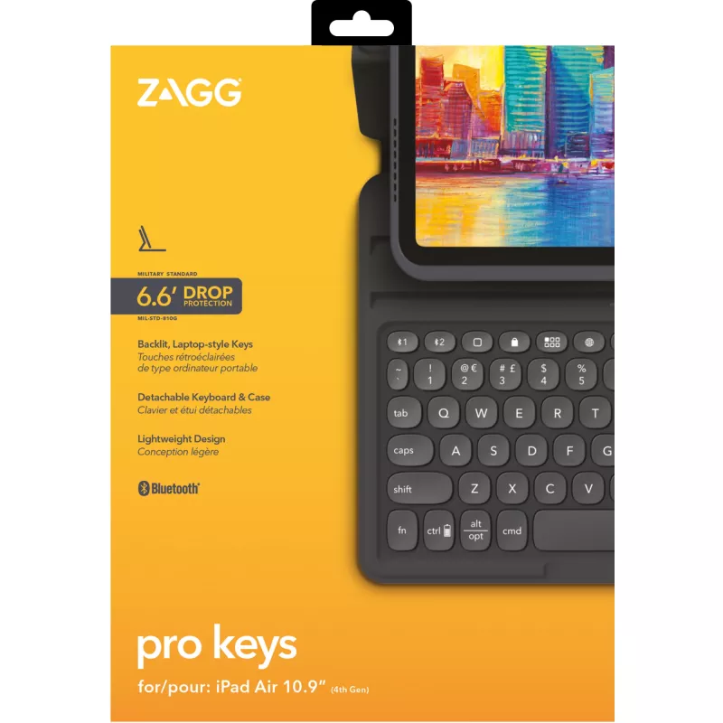 Tastiera ZAGG Pro Keys-Apple-iPad 10.9-nero/grigio-tedesco