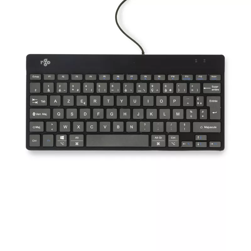 R-Go Tools tastiera ergonomica R-Go Compact Break, tastiera compatta con software per pause, AZERTY (FR), con filo, nero