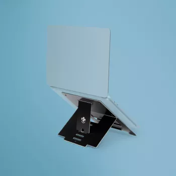 R-Go Tools supporto per laptop R-Go Riser Flexible, supporto per laptop pieghevole regolabile, ergonomico, alluminio Hylite, nero