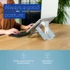 R-Go Tools supporto per laptop R-Go Riser Flexible, supporto per laptop pieghevole regolabile, ergonomico, alluminio Hylite, argento