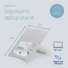 R-Go Tools supporto per laptop R-Go Riser Flexible, supporto per laptop pieghevole regolabile, ergonomico, alluminio Hylite, argento