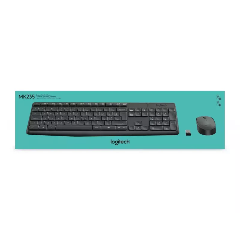 Set tastiera e mouse wireless Logitech MK235