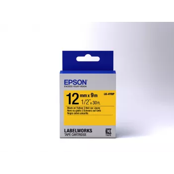 Cartuccia etichetta Epson Pastell LK-4YBP nero/giallo 12 mm (9 m)