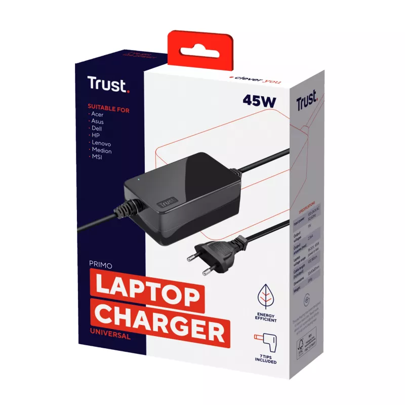 Trust Primo Alimentatore/inverter per interni 45 W Nero