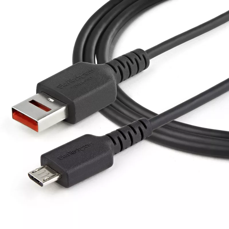 StarTech.com Cavo di ricarica Secure da 1 m – USB-A a Micro-USB data blocker solo ricarica – cavo solo alimentazione per telefono/tablet – cavo adattatore USB con blocco dati