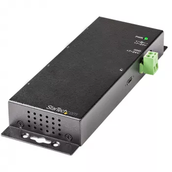 StarTech.com Hub USB-C a 4 porte 10 Gbit/s – Hub USB-C industriale in metallo – 2x USB-C e 2x USB-A – Protezione da sovratensione ESD – Host USB-C o USB-A – Hub USB 3.2 Gen 2 Type-C alimentato autonomamente e montabile