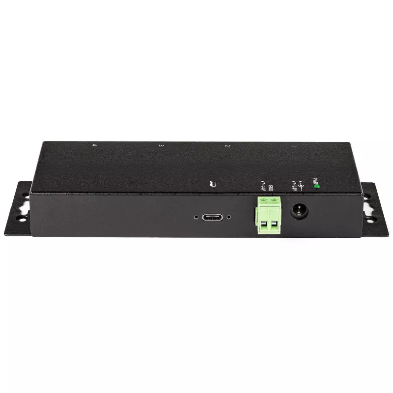 StarTech.com Hub USB-C a 4 porte 10 Gbit/s – Hub USB-C industriale in metallo – 2x USB-C e 2x USB-A – Protezione da sovratensione ESD – Host USB-C o USB-A – Hub USB 3.2 Gen 2 Type-C alimentato autonomamente e montabile