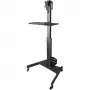 StarTech.com carrello mobile per workstation con supporto monitor, supporto CPU/PC, ripiano per tastiera – carrello ergonomico regolabile in altezza per computer desktop – postazione di lavoro mobile su ruote