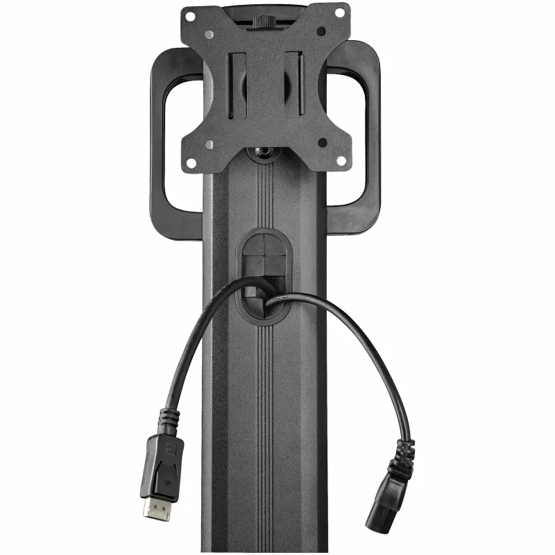 StarTech.com carrello mobile per workstation con supporto monitor, supporto CPU/PC, ripiano per tastiera – carrello ergonomico regolabile in altezza per computer desktop – postazione di lavoro mobile su ruote
