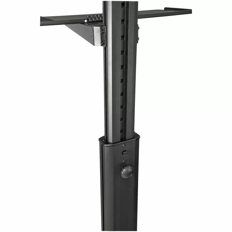 StarTech.com carrello mobile per workstation con supporto monitor, supporto CPU/PC, ripiano per tastiera – carrello ergonomico regolabile in altezza per computer desktop – postazione di lavoro mobile su ruote
