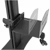 StarTech.com carrello mobile per workstation con supporto monitor, supporto CPU/PC, ripiano per tastiera – carrello ergonomico regolabile in altezza per computer desktop – postazione di lavoro mobile su ruote