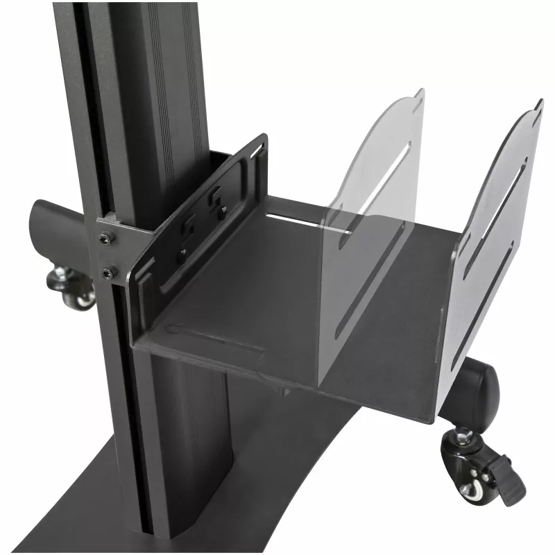 StarTech.com carrello mobile per workstation con supporto monitor, supporto CPU/PC, ripiano per tastiera – carrello ergonomico regolabile in altezza per computer desktop – postazione di lavoro mobile su ruote