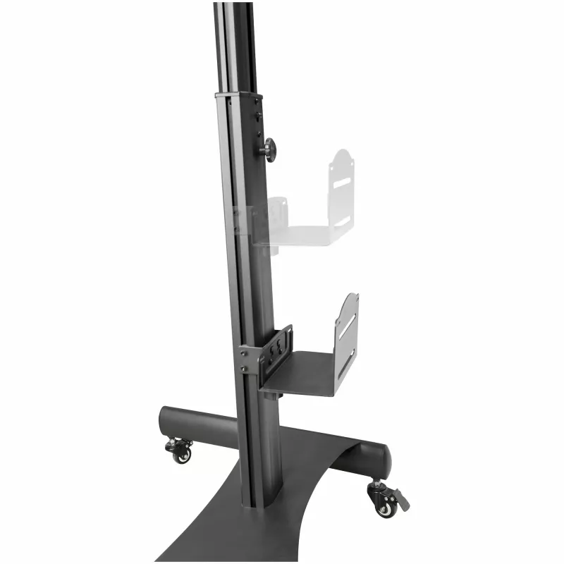 StarTech.com carrello mobile per workstation con supporto monitor, supporto CPU/PC, ripiano per tastiera – carrello ergonomico regolabile in altezza per computer desktop – postazione di lavoro mobile su ruote