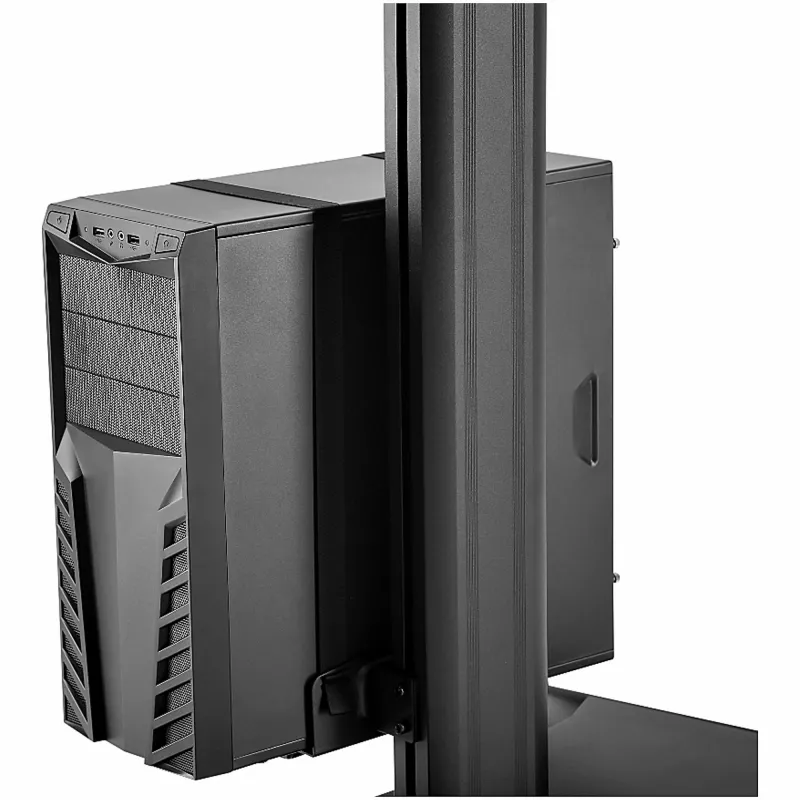 StarTech.com carrello mobile per workstation con supporto monitor, supporto CPU/PC, ripiano per tastiera – carrello ergonomico regolabile in altezza per computer desktop – postazione di lavoro mobile su ruote