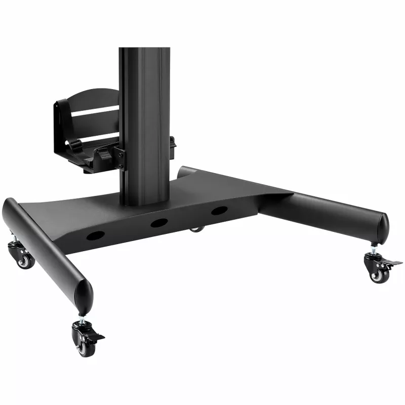 StarTech.com carrello mobile per workstation con supporto monitor, supporto CPU/PC, ripiano per tastiera – carrello ergonomico regolabile in altezza per computer desktop – postazione di lavoro mobile su ruote
