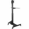 StarTech.com carrello mobile per workstation con supporto monitor, supporto CPU/PC, ripiano per tastiera – carrello ergonomico regolabile in altezza per computer desktop – postazione di lavoro mobile su ruote