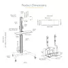 StarTech.com carrello mobile per workstation con supporto monitor, supporto CPU/PC, ripiano per tastiera – carrello ergonomico regolabile in altezza per computer desktop – postazione di lavoro mobile su ruote