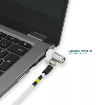 Lucchetto di sicurezza snello rotante a chiave Mobilis 001325 T Lock bianco