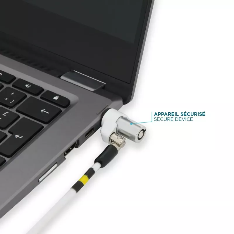Lucchetto di sicurezza snello rotante a chiave Mobilis 001325 T Lock bianco