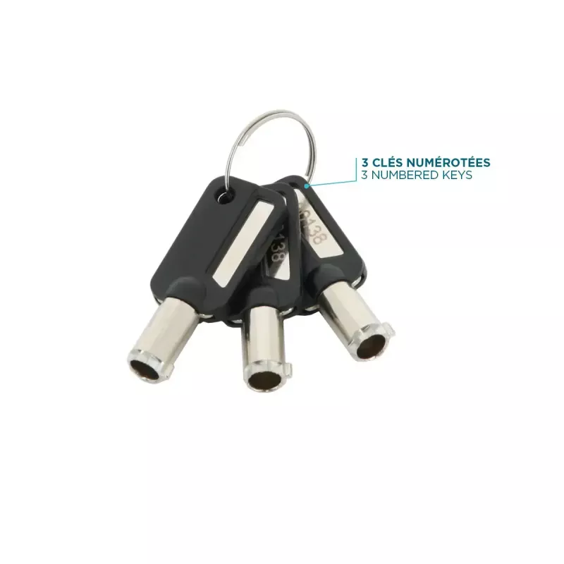 Lucchetto di sicurezza snello rotante a chiave Mobilis 001325 T Lock bianco