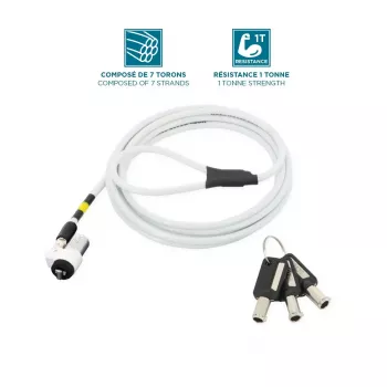 Lucchetto di sicurezza snello rotante a chiave Mobilis 001325 T Lock bianco