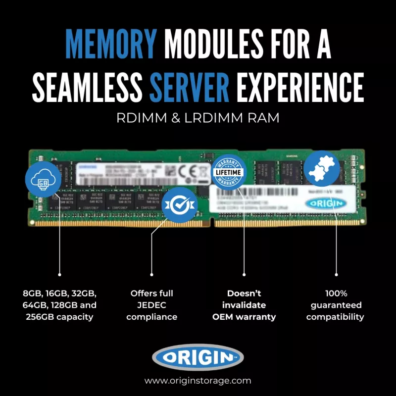 Origin Storage 32GB DDR4 3200MHz RDIMM 2Rx4 ECC 1,2V, 32 GB, 1 x 32 GB, DDR4, 3200 MHz, DIMM 288 pin