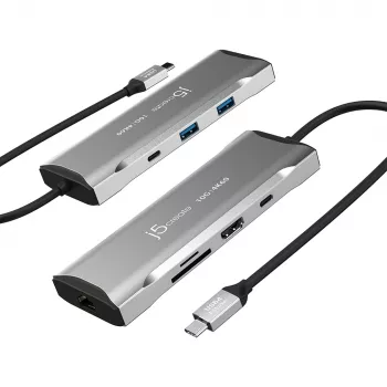 j5create JCD393 4K60 Elite USB-C® 10Gbps Mini Dock, grigio spazio