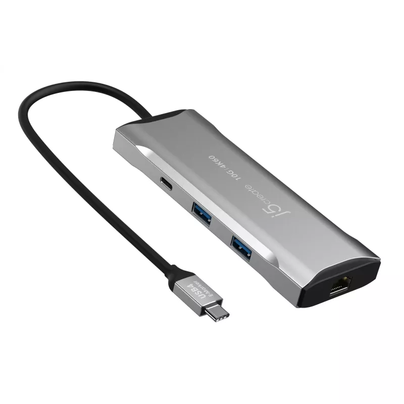 j5create JCD393 4K60 Elite USB-C® 10Gbps Mini Dock, grigio spazio