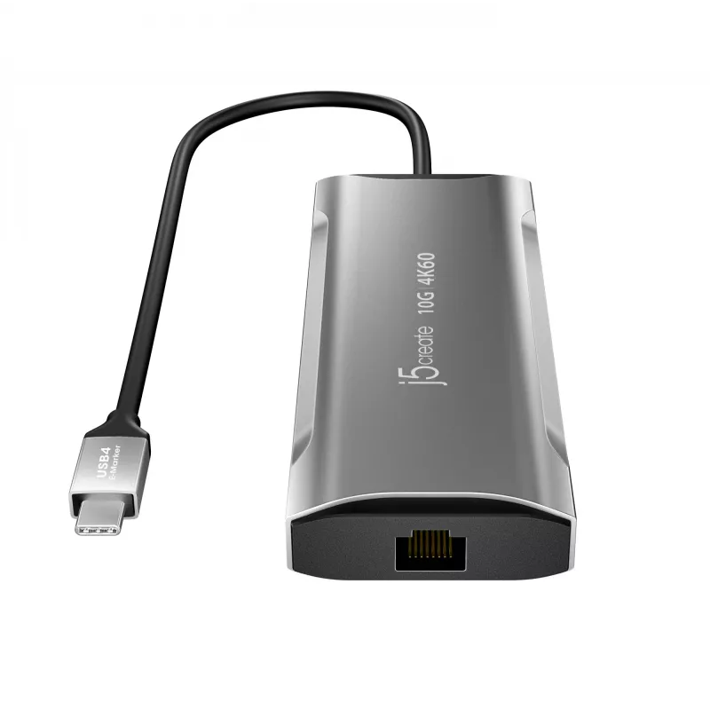 j5create JCD393 4K60 Elite USB-C® 10Gbps Mini Dock, grigio spazio