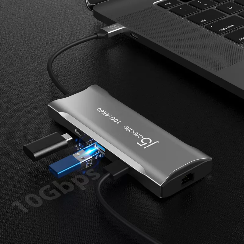 j5create JCD393 4K60 Elite USB-C® 10Gbps Mini Dock, grigio spazio