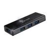 Hub USB j5create JUH340 4 porte USB 3.0 nero alluminio