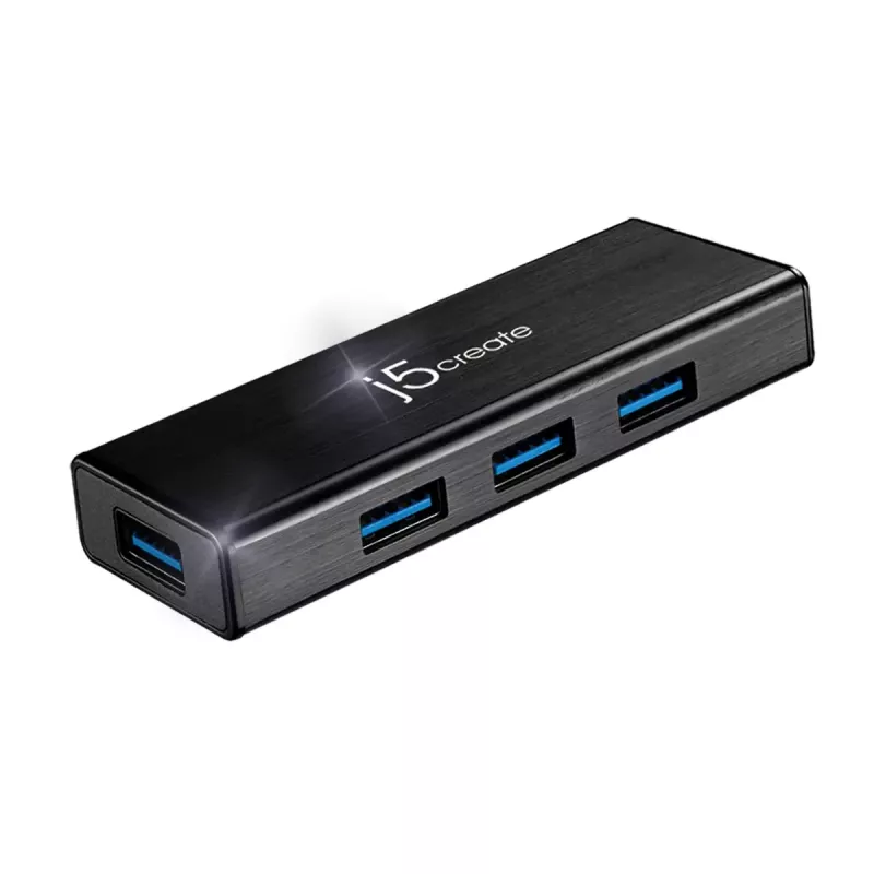 Hub USB j5create JUH340 4 porte USB 3.0 nero alluminio