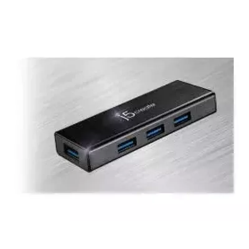 Hub USB j5create JUH340 4 porte USB 3.0 nero alluminio