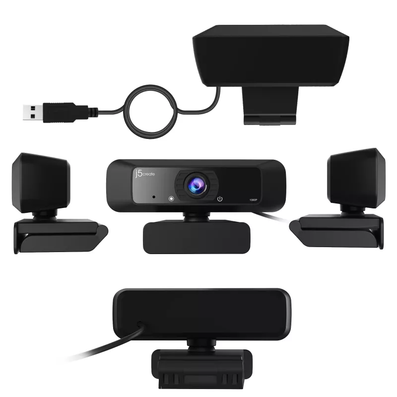 Webcam USB™ HD j5create JVCU100 con rotazione a 360°, risoluzione di registrazione video 1080p, nero