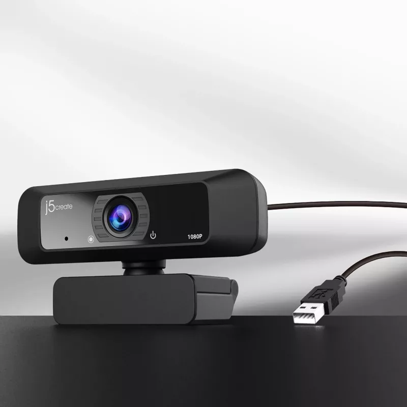 Webcam USB™ HD j5create JVCU100 con rotazione a 360°, risoluzione di registrazione video 1080p, nero