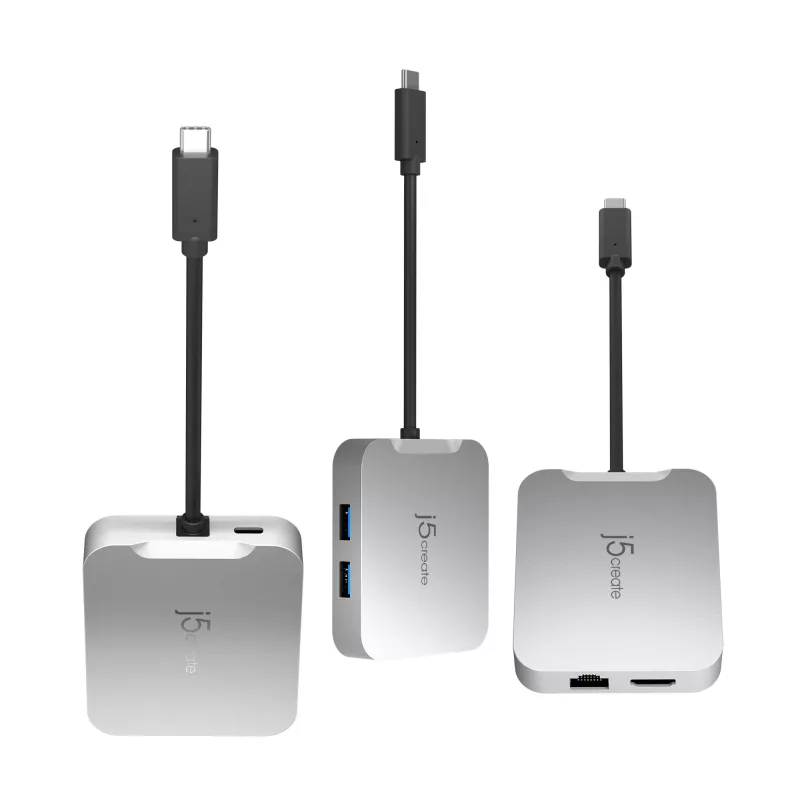 Adattatore multi-porta j5create JCD391 4K60 Elite USB-C® PD, argento