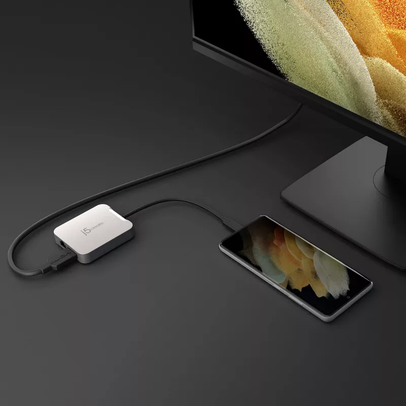 Adattatore multi-porta j5create JCD391 4K60 Elite USB-C® PD, argento