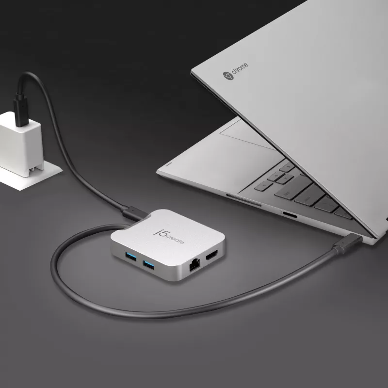 Adattatore multi-porta j5create JCD391 4K60 Elite USB-C® PD, argento