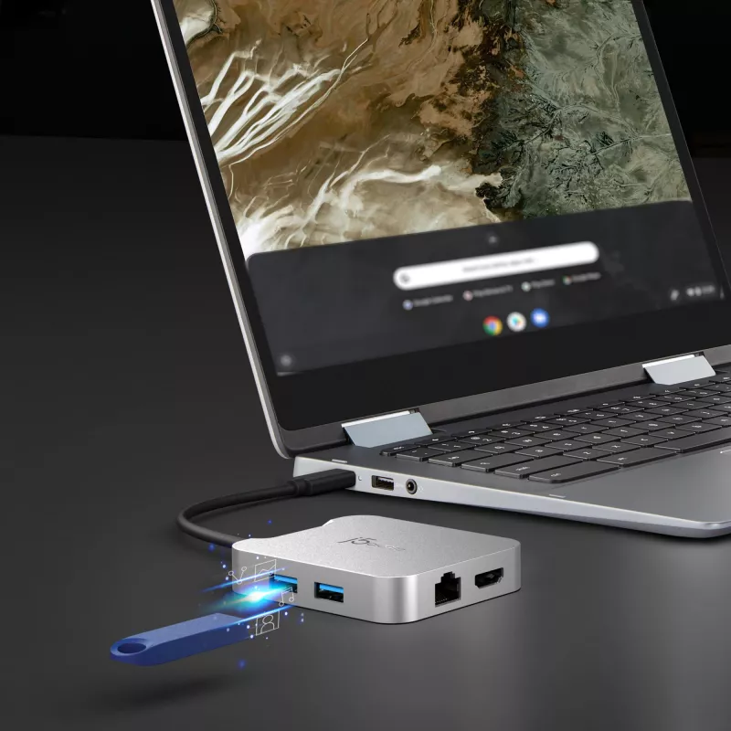 Adattatore multi-porta j5create JCD391 4K60 Elite USB-C® PD, argento