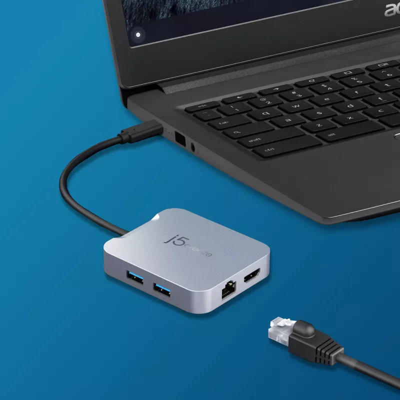 Adattatore multi-porta j5create JCD391 4K60 Elite USB-C® PD, argento