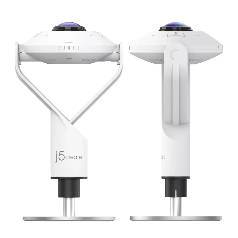 j5create JVCU360 360° Webcam allround, risoluzione di registrazione video 1080p, bianco e nero