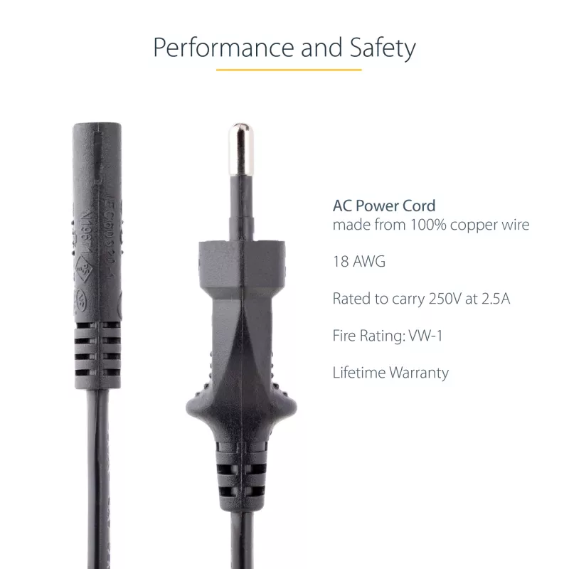 Cavo di alimentazione per laptop StarTech.com 2 m, spina EU a C7, 2,5 A 250 V